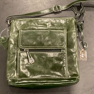 Giani Bernini Shiny Olive Crossbody Bag